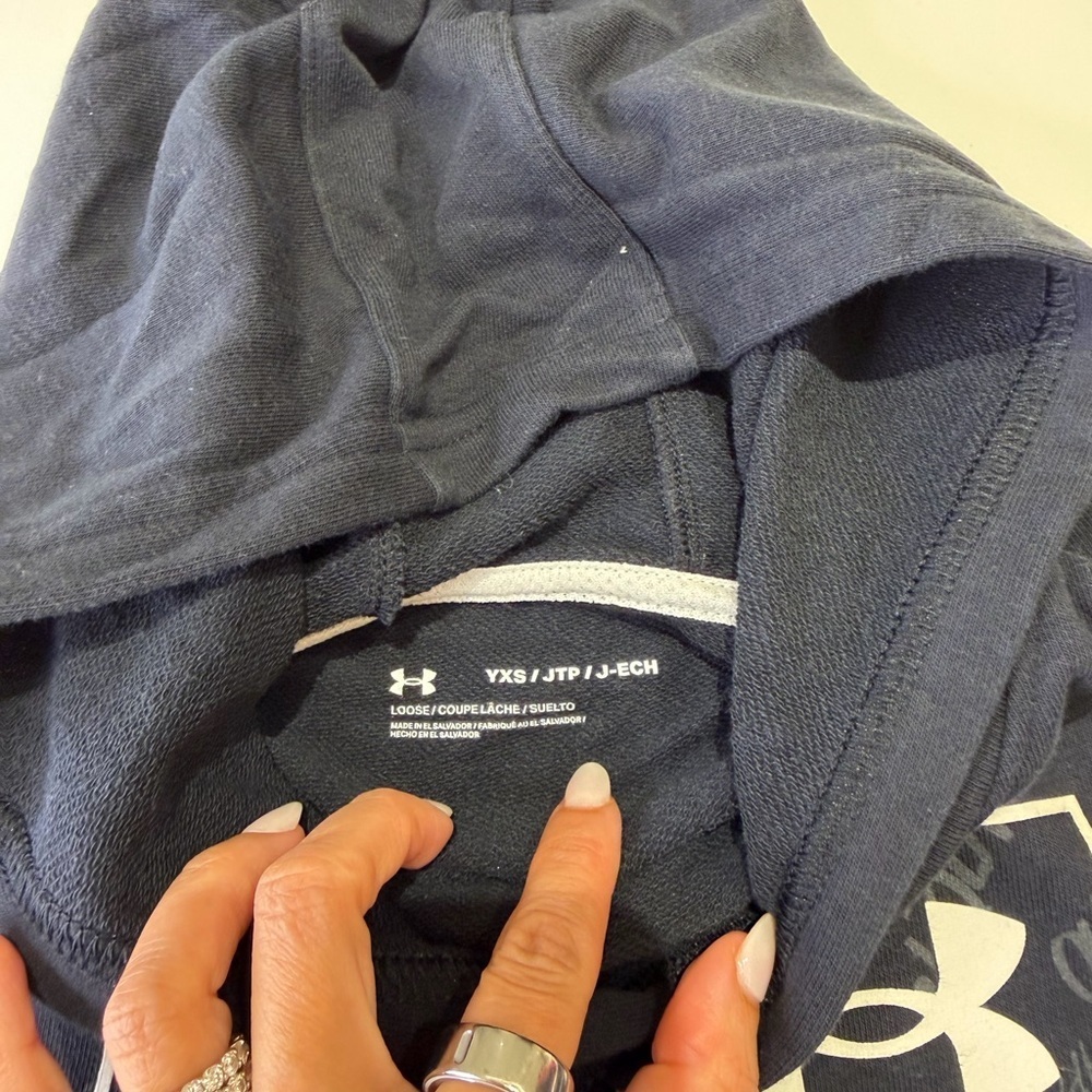 Under Armour Kids' Dark Blue Sleeveless Hoodie - Picture 4 of 4